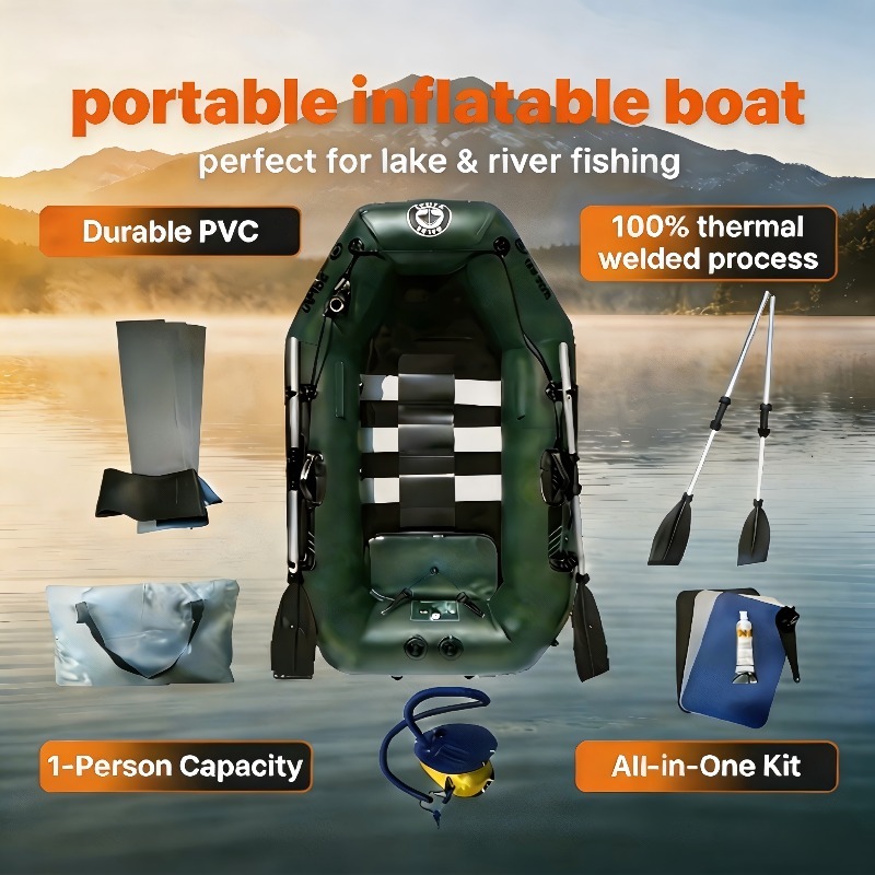 Fishing Kayak Inflatable - قارب صيد لشخص واحد، كاياك قابل