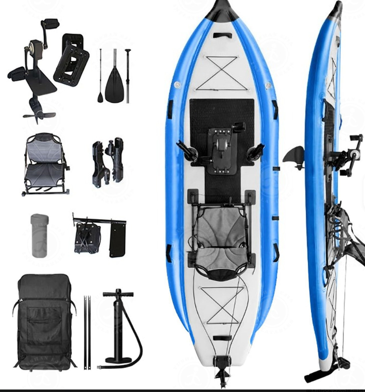 قارب كاياك احترافي للاستخدام ا - مراجعة Fishing Kayak Pedal Drive وسعره