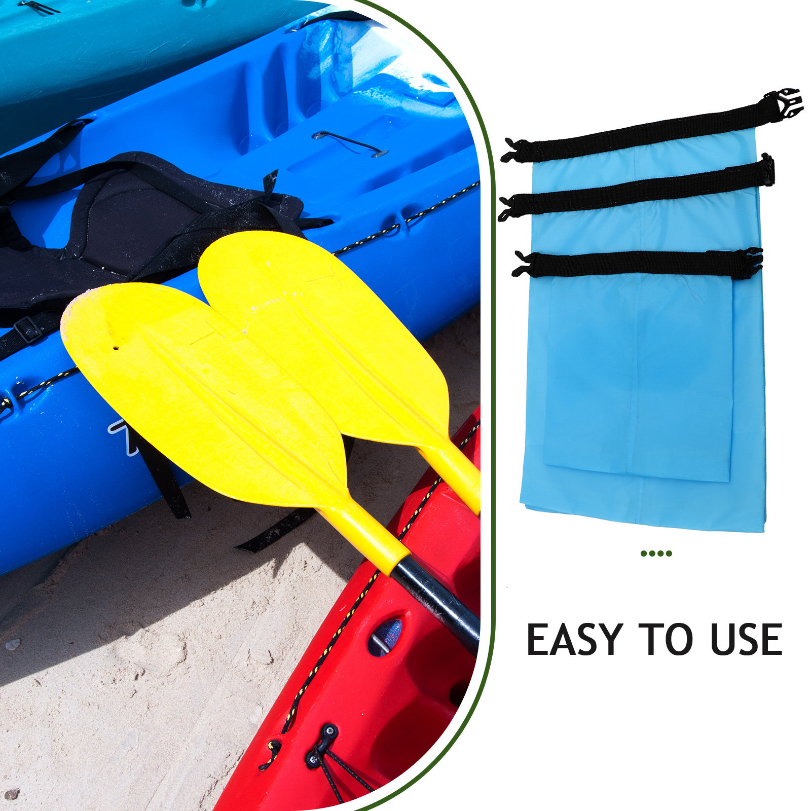 مجموعة من 3 حقائب جافة مقاومة  - مراجعة Fishing Kayak Storage Bag وسعره