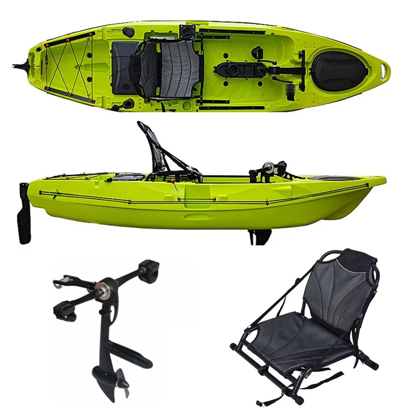 قارب كاياك بلاستيكي للصيد مخصص - مراجعة Fishing Kayak Pedal Drive وسعره