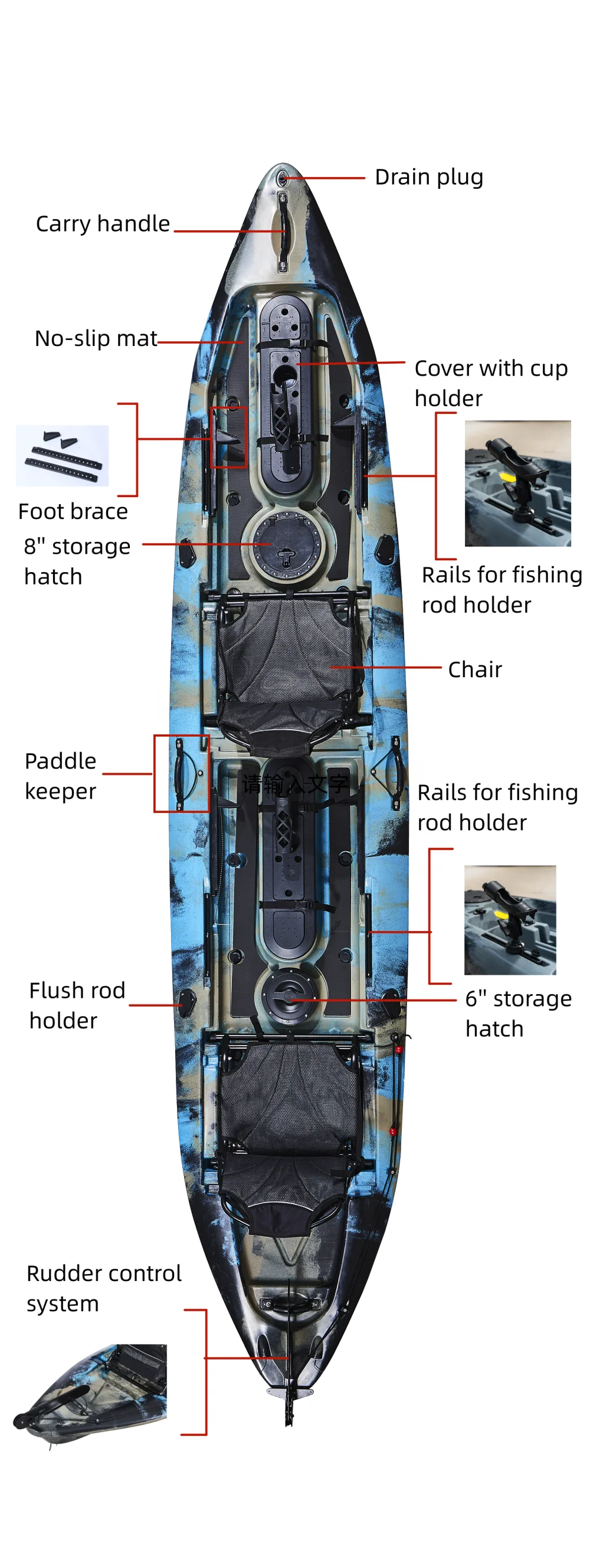 الجملة 2 شخص البلاستيك كاياك ل - مراجعة Fishing Kayak Paddle وسعره