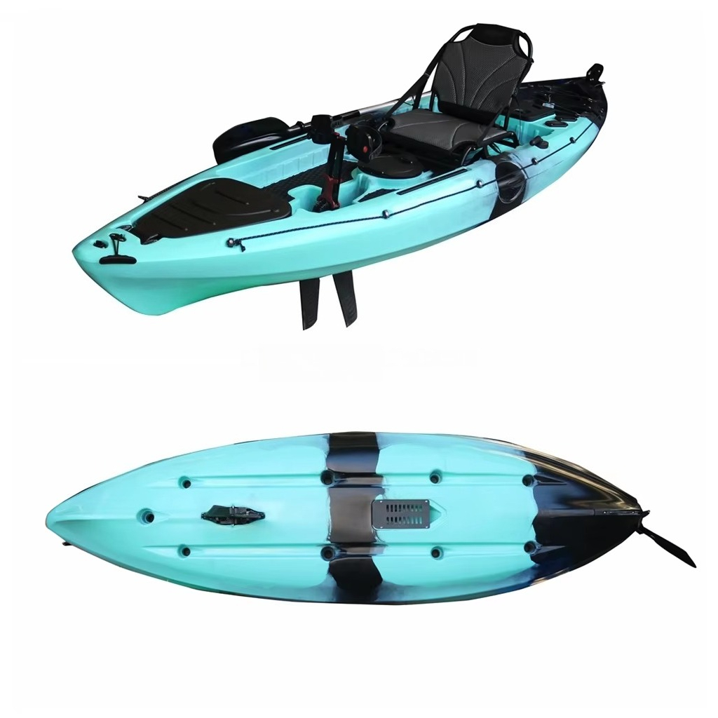 قارب كاياك بلاستيكي جديد التصم - مراجعة Fishing Kayak Pedal Drive وسعره